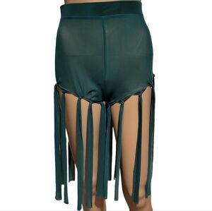 NWOT KTOO Fringed High Waist Women's 'See Through' Shorts (Size M)